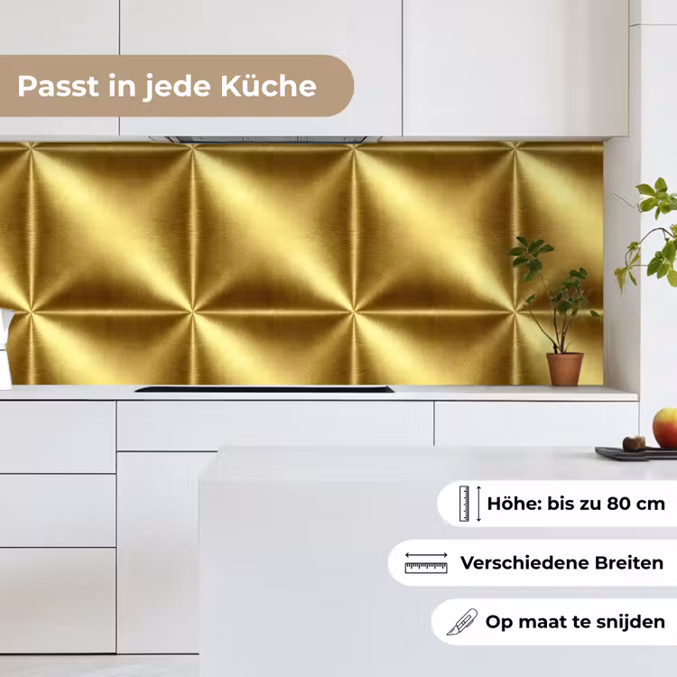 Textuur - Geborsteld Goud - Industrieel - Metallic keuken achterwand 2 middel 871 -sfeer4_DE