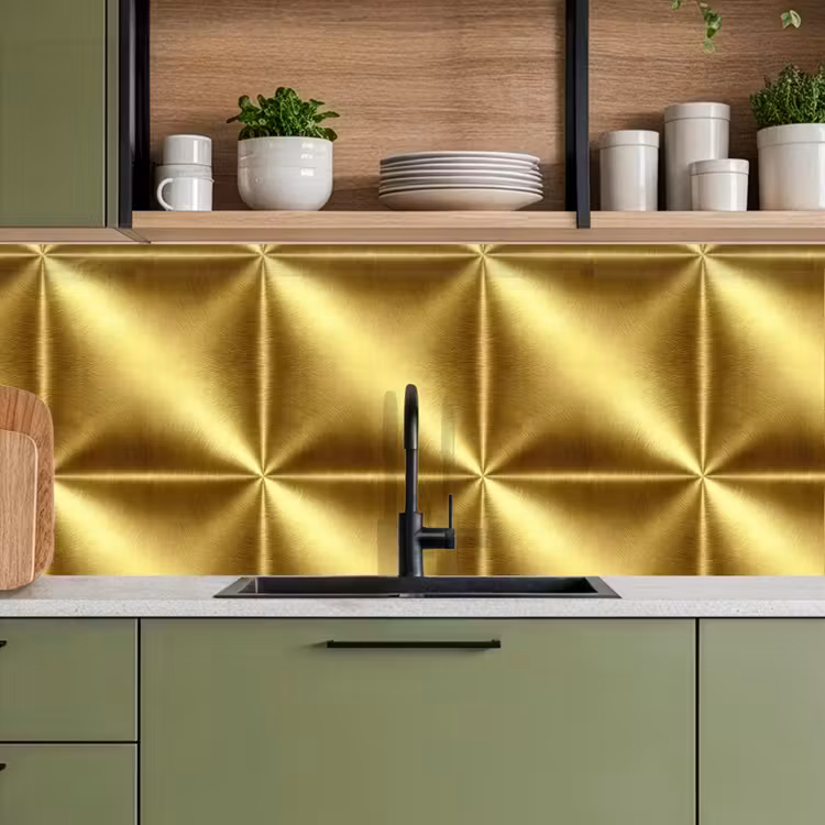Textuur - Geborsteld Goud - Industrieel - Metallic keuken achterwand 2 middel 871 -sfeer3