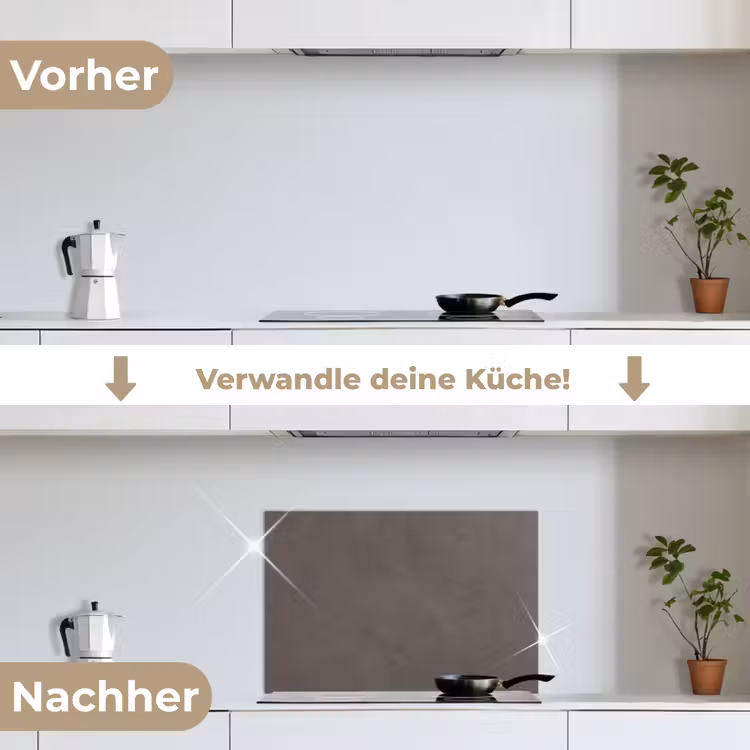 Textuur - Grijs - Modern - Abstract - Oppervlak keuken achterwand spatscherm klein -voor_na_DE
