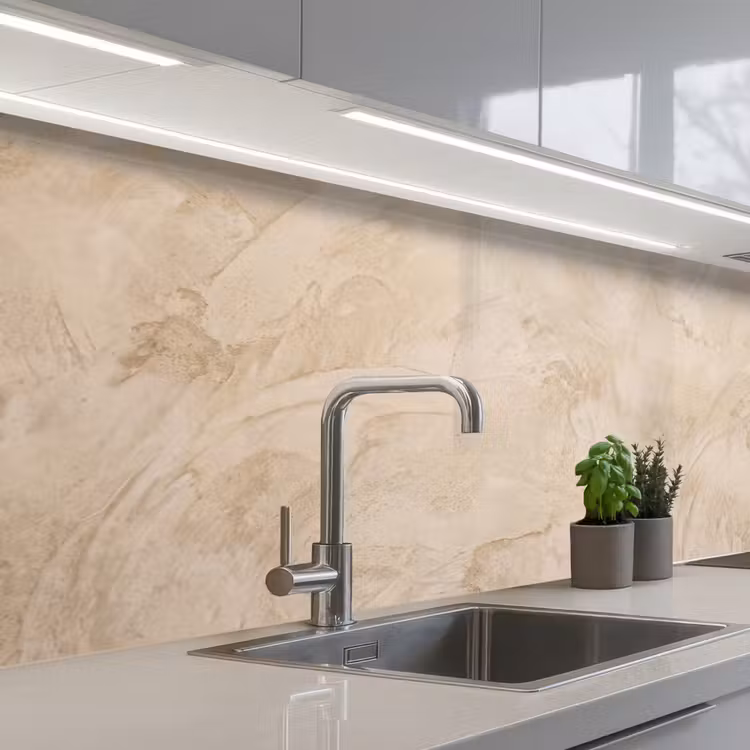 Textuur - Patroon - Abstract - Modern - Beige keuken achterwand 2 middel -3d_schuin
