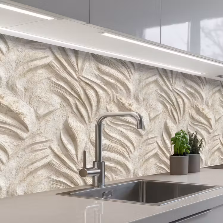 Textuur - Reliëf - Beige keuken achterwand 2 middel 871 -3d_schuin