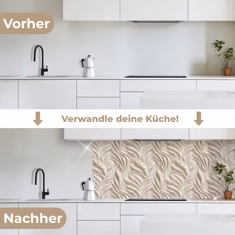 Textuur - Reliëf - Beige keuken achterwand 2 middel 871 -voor-na_DE