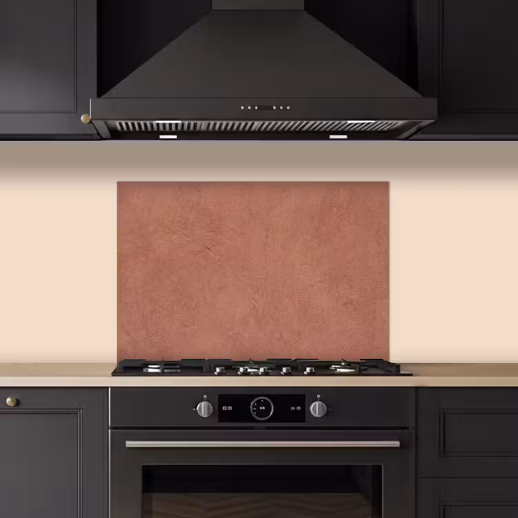 Textuur - Roodbruin - Grof - Modern keuken achterwand spatscherm klein -sfeer1
