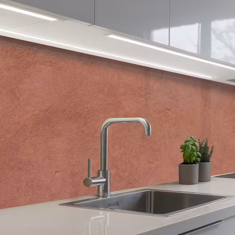Textuur - Roodbruin - Grof - Modern keuken achterwand 2 middel -3d_schuin