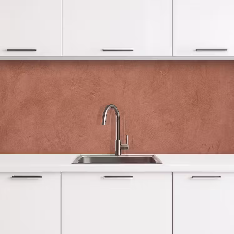 Textuur - Roodbruin - Grof - Modern keuken achterwand 2 middel -3d