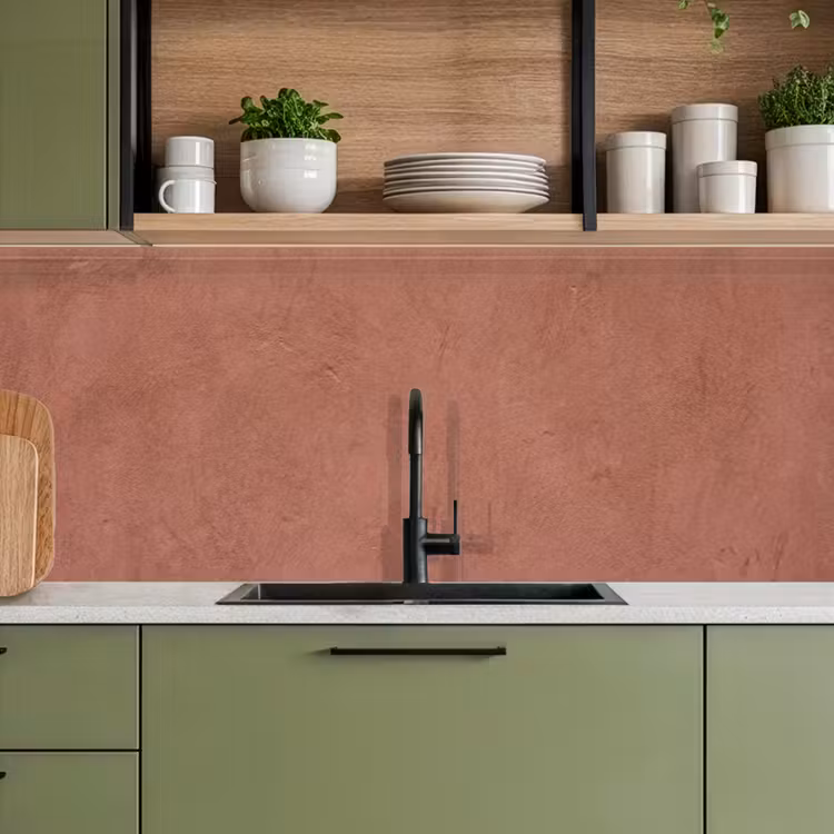 Textuur - Roodbruin - Grof - Modern keuken achterwand 2 middel -sfeer3