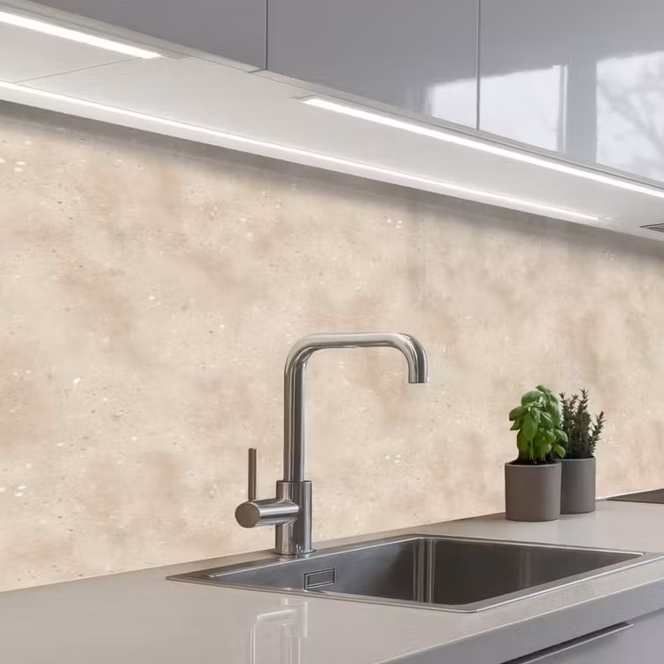 Structuur - Spikkels - Beige keuken achterwand 2 middel 871 -3d_schuin