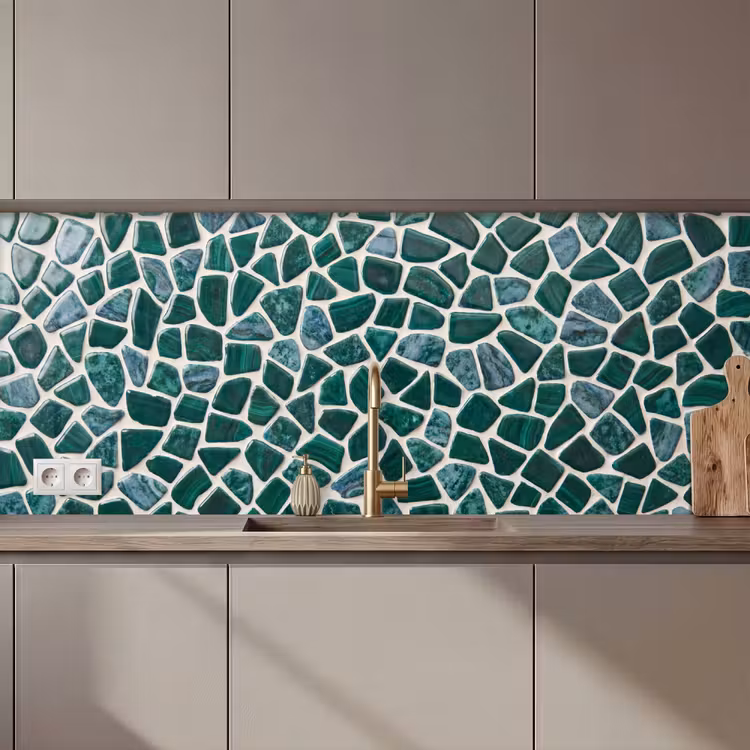 Textuur - Steen - Groen - Abstract - Patroon keuken achterwand 2 middel zz_3dshopping