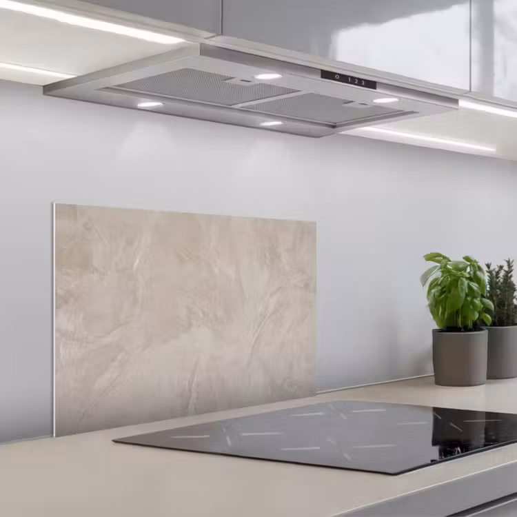 Textuur - Wand - Modern - Beige - Abstract keuken achterwand spatscherm klein -3d_schuin