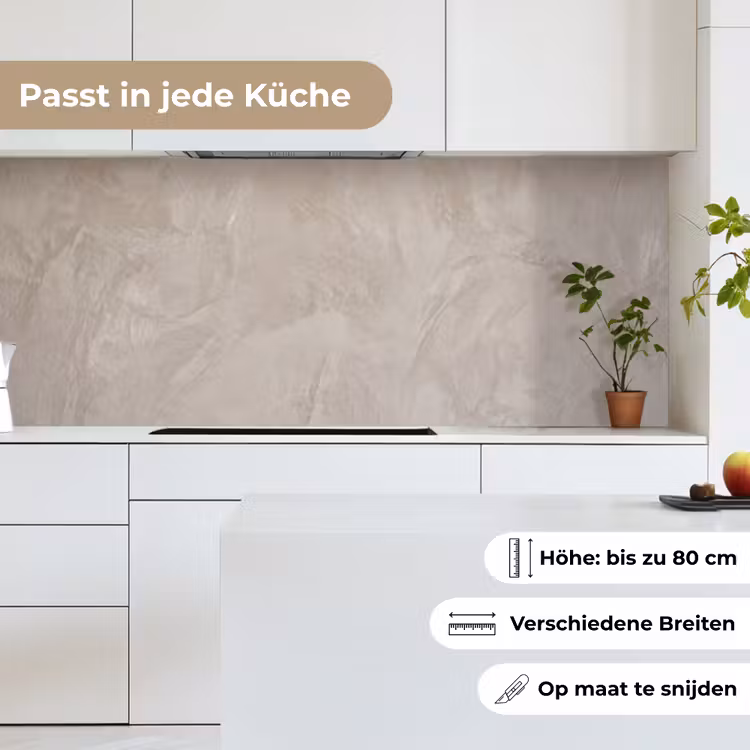 Textuur - Wand - Modern - Beige - Abstract keuken achterwand 2 middel -sfeer4_DE