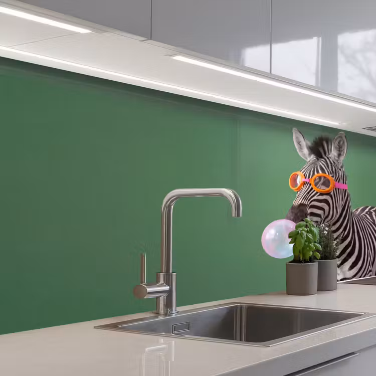 Dier - Bril - Bel - Modern - Groen keuken achterwand 2 middel -3d_schuin