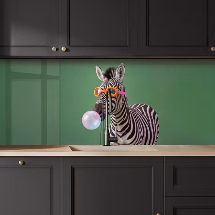 Dier - Bril - Bel - Modern - Groen keuken achterwand 2 middel -sfeer1