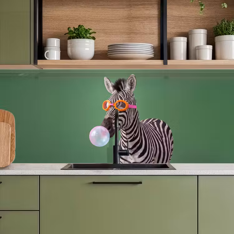 Dier - Bril - Bel - Modern - Groen keuken achterwand 2 middel -sfeer3