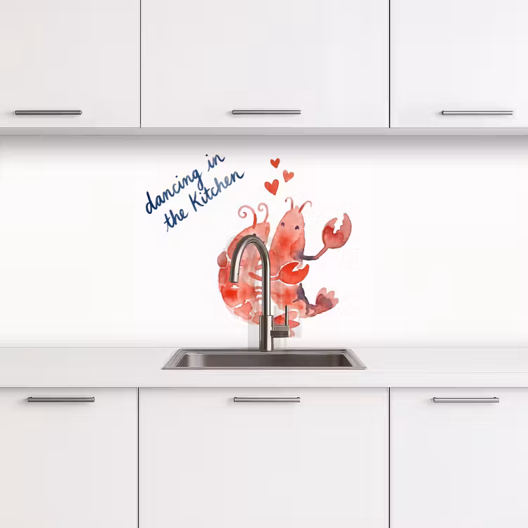 Dier - Dans - Liefde - Waterverf - Rood keuken achterwand 2 middel -3d