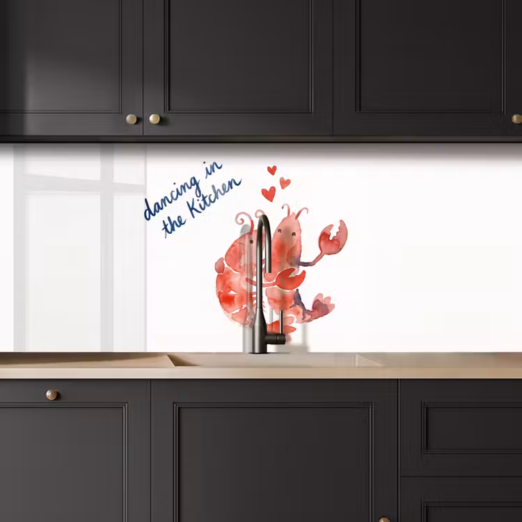 Dier - Dans - Liefde - Waterverf - Rood keuken achterwand 2 middel -sfeer1