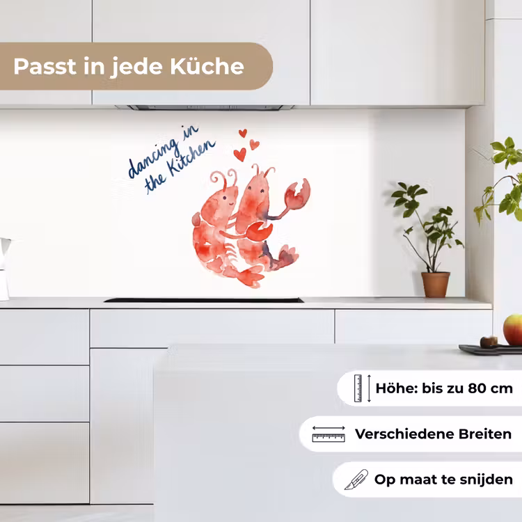 Dier - Dans - Liefde - Waterverf - Rood keuken achterwand 2 middel -sfeer4_DE
