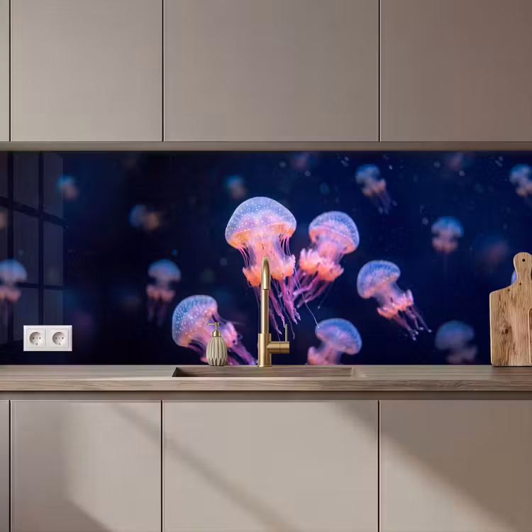 Dier - Onderwater - Natuur - Roze - Mysterieus keuken achterwand 2 middel zz_3dshopping
