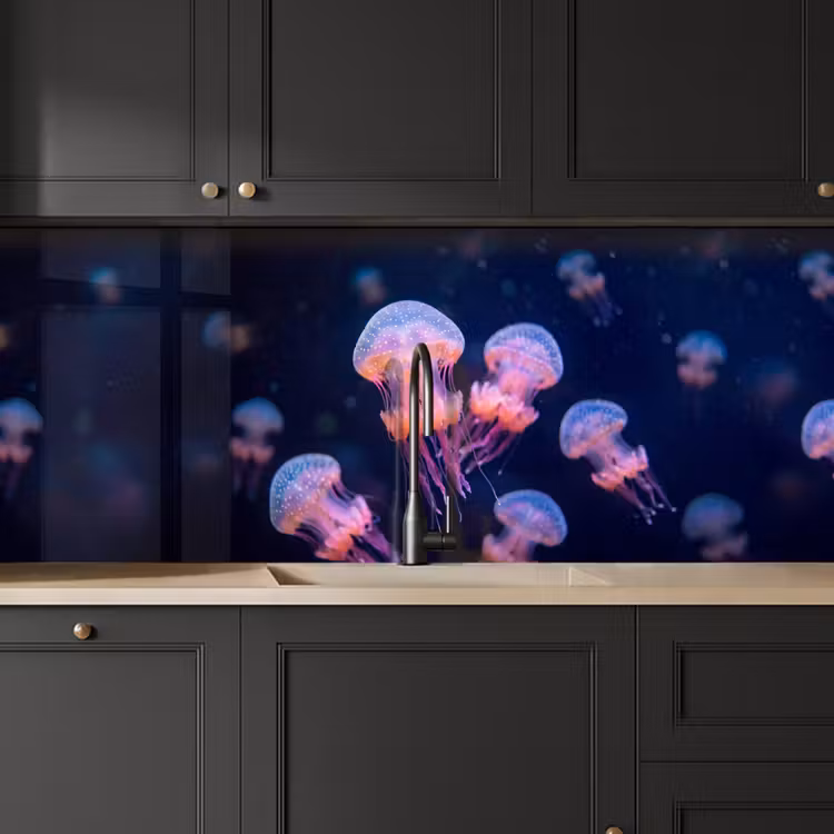 Dier - Onderwater - Natuur - Roze - Mysterieus keuken achterwand 2 middel -sfeer1