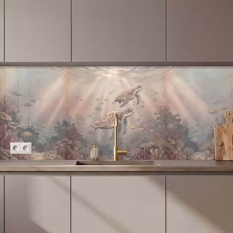 Dier - Onderwater - Oceaan - Illustratie - Zeeleven keuken achterwand 2 middel zz_3dshopping