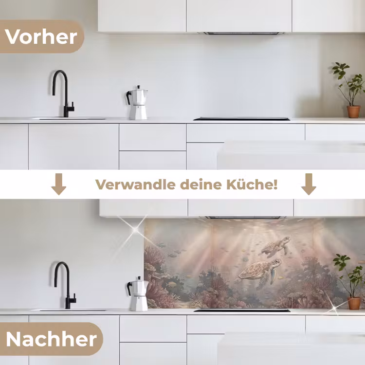 Dier - Onderwater - Oceaan - Illustratie - Zeeleven keuken achterwand 2 middel -voor-na_DE