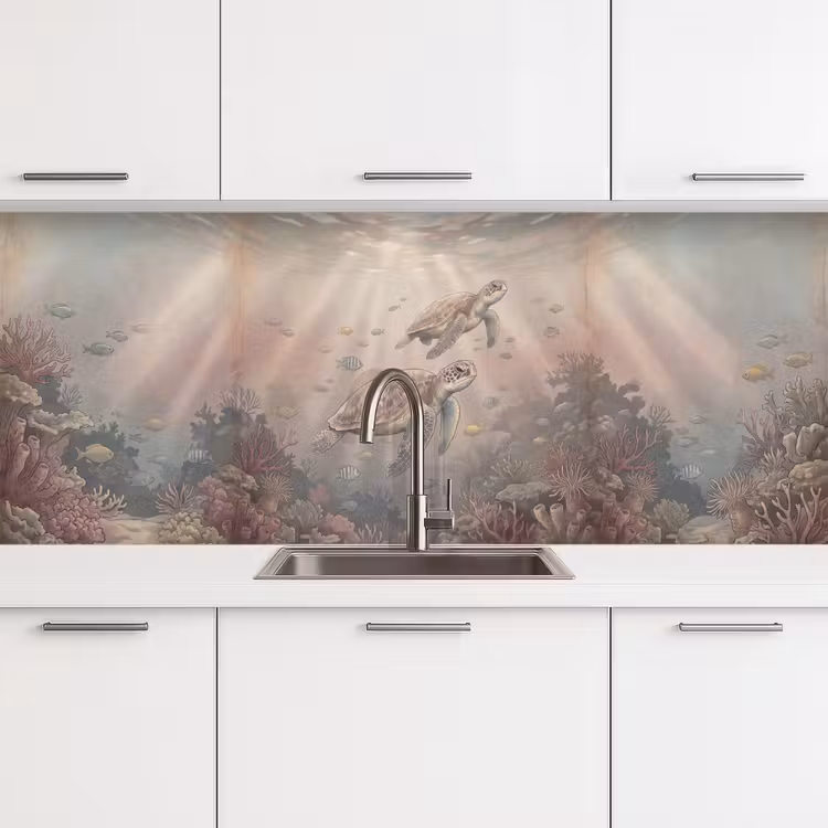 Dier - Onderwater - Oceaan - Illustratie - Zeeleven keuken achterwand 2 middel -3d