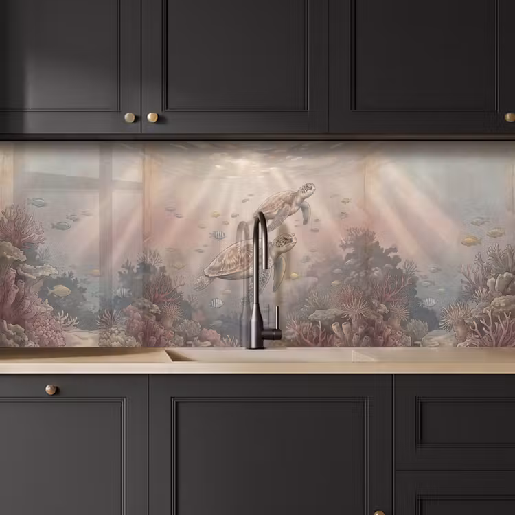 Dier - Onderwater - Oceaan - Illustratie - Zeeleven keuken achterwand 2 middel -sfeer1