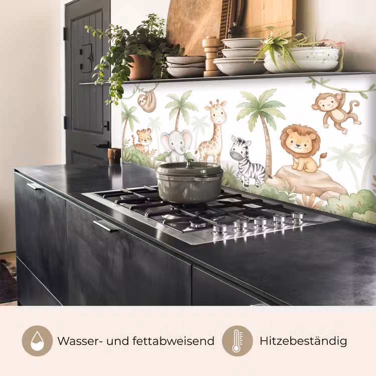 Dieren - Jungle - Pastel keuken achterwand 2 middel -usp_DE