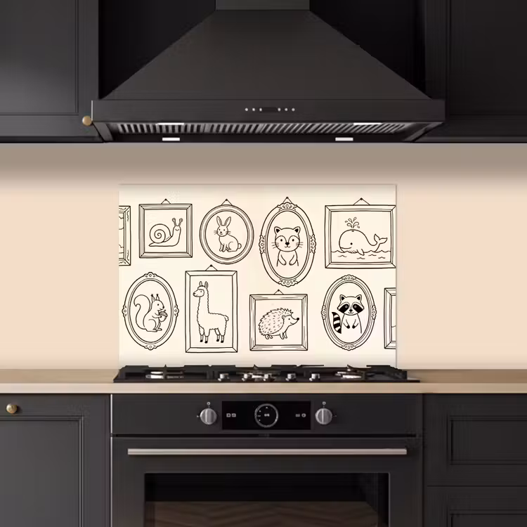Dieren - Illustratie - Lijsten - Galerij - Speels keuken achterwand spatscherm klein -sfeer1