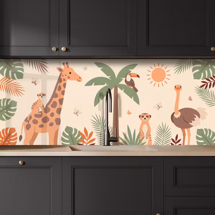 Dieren - Tropisch - Safari - Kleurrijk keuken achterwand 2 middel -sfeer1