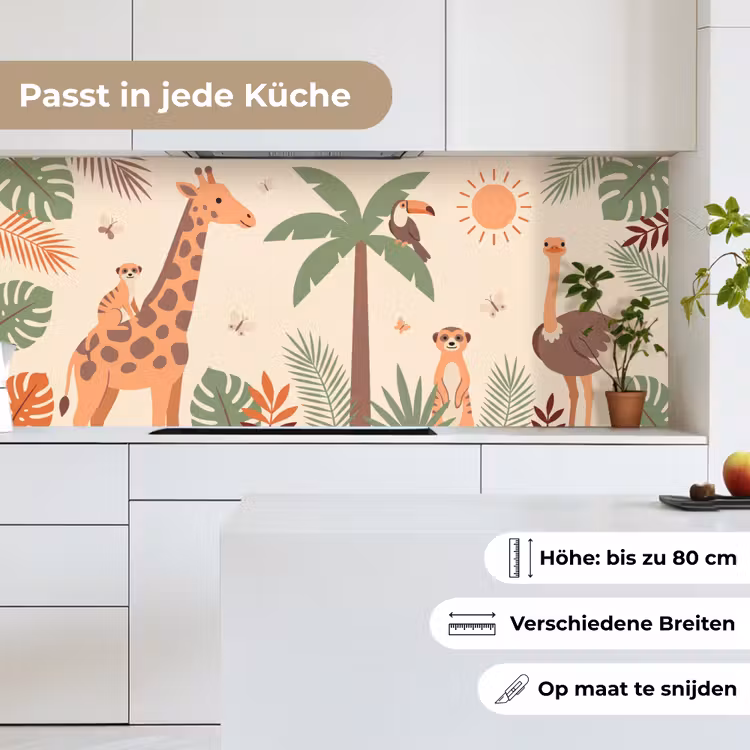 Dieren - Tropisch - Safari - Kleurrijk keuken achterwand 2 middel -sfeer4_DE