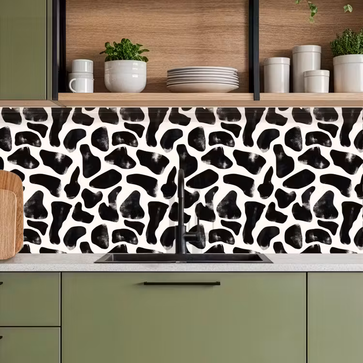 Dierenpatroon - Vlekken - Zwart - Wit keuken achterwand 2 middel 871 -sfeer3