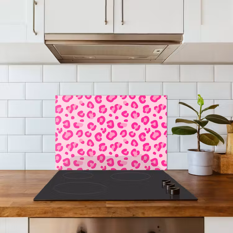 Dierenprint - Patroon - Abstract - Modern - Roze keuken achterwand spatscherm klein -sfeer2