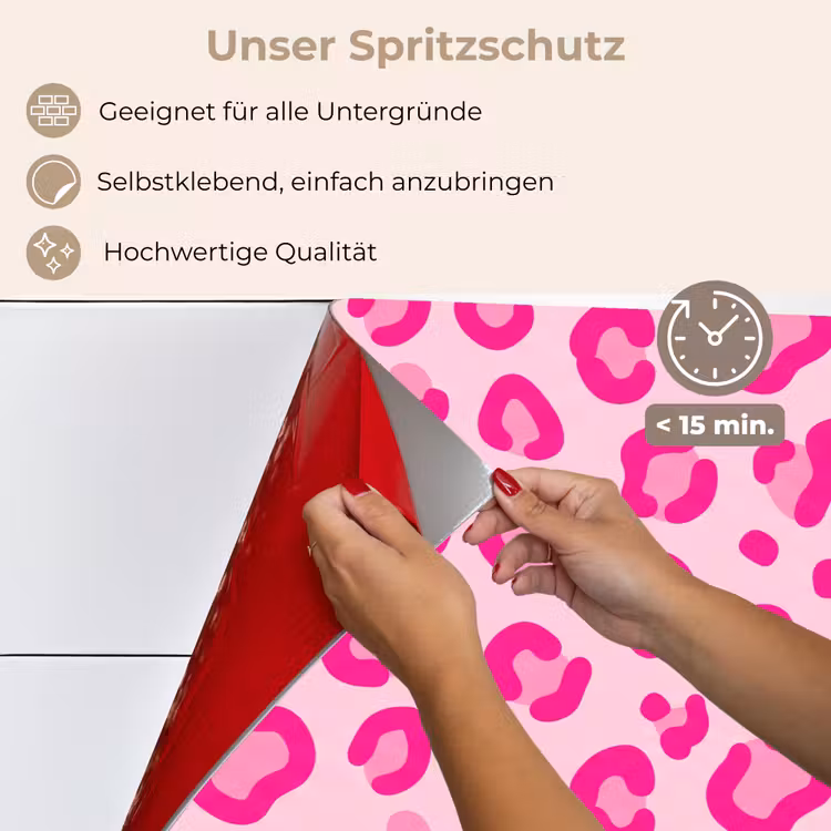 Dierenprint - Patroon - Abstract - Modern - Roze keuken achterwand spatscherm klein -spatscherm_DE