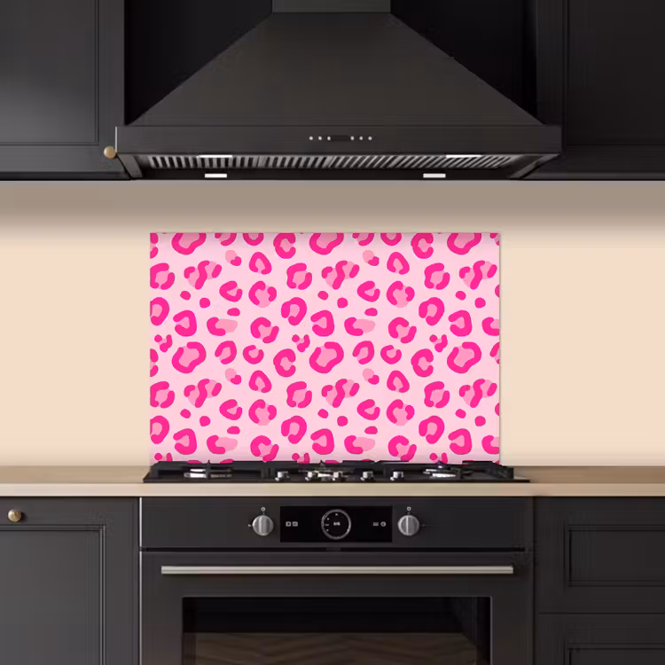 Dierenprint - Patroon - Abstract - Modern - Roze keuken achterwand spatscherm klein -sfeer1