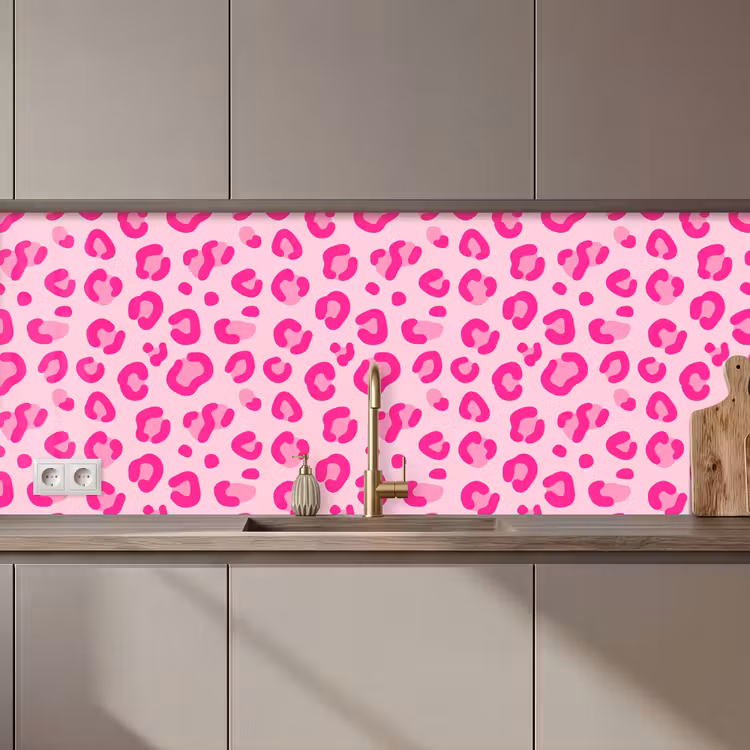 Dierenprint - Patroon - Abstract - Modern - Roze keuken achterwand 2 middel zz_3dshopping