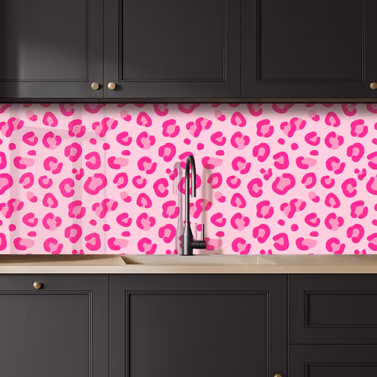 Dierenprint - Patroon - Abstract - Modern - Roze keuken achterwand 2 middel -sfeer1