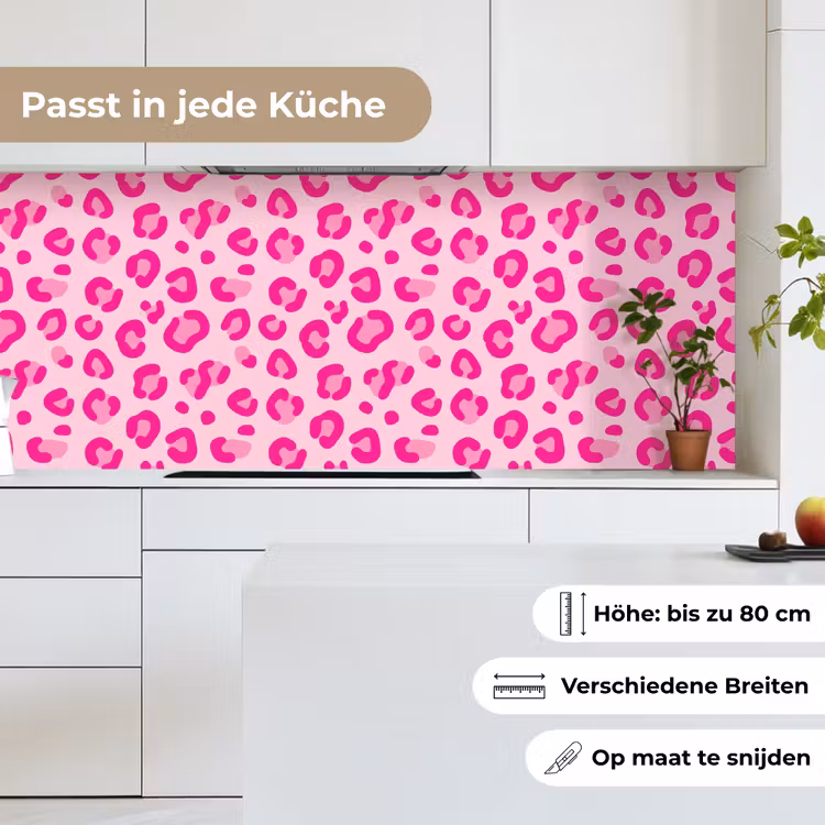 Dierenprint - Patroon - Abstract - Modern - Roze keuken achterwand 2 middel -sfeer4_DE