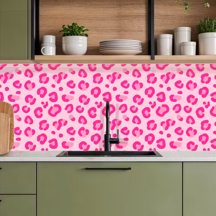 Dierenprint - Patroon - Abstract - Modern - Roze keuken achterwand 2 middel -sfeer3