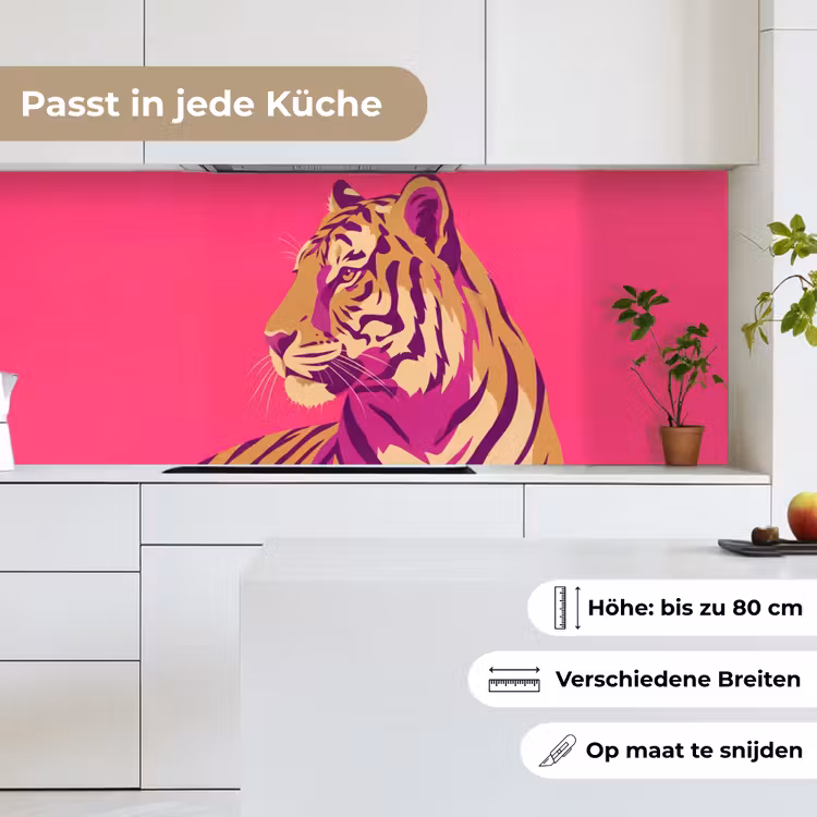 Tijger - Modern - Neon keuken achterwand 2 middel -sfeer4_DE
