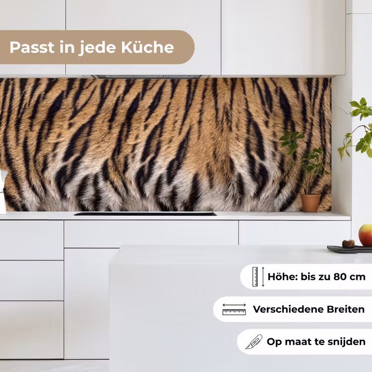 Tijgervacht - Klassiek - Zwart keuken achterwand 2 middel -sfeer4_DE