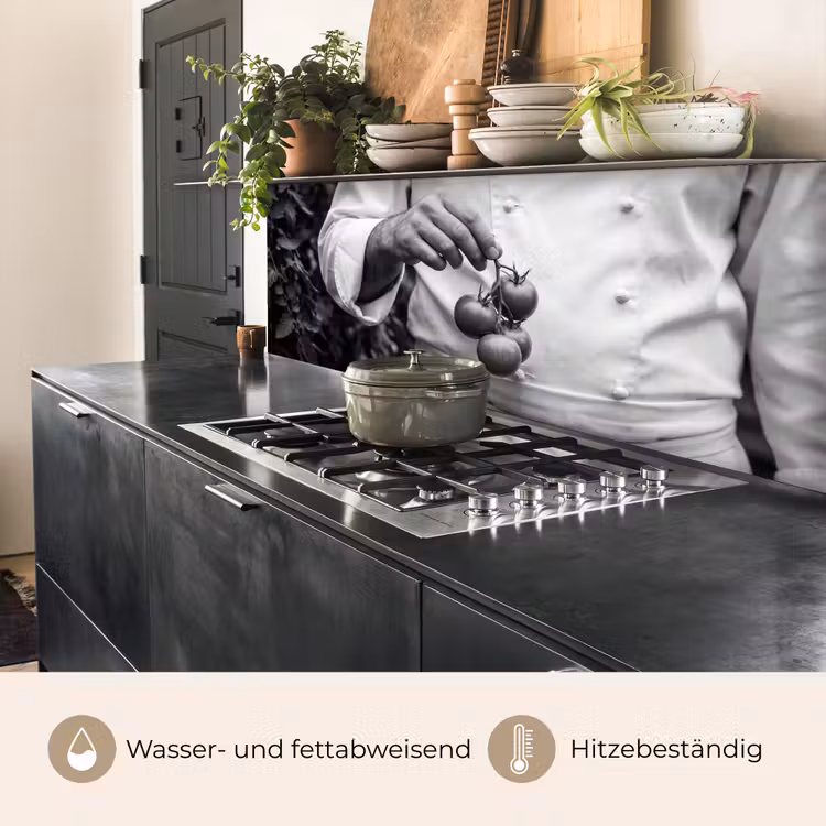 Tomaten - Chef - Zwart - Wit keuken achterwand 2 middel -usp_DE