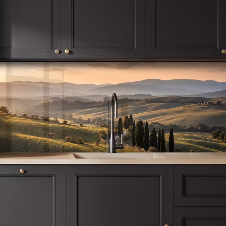 Toscaans - Landschap - Heuvels keuken achterwand 2 middel -sfeer1