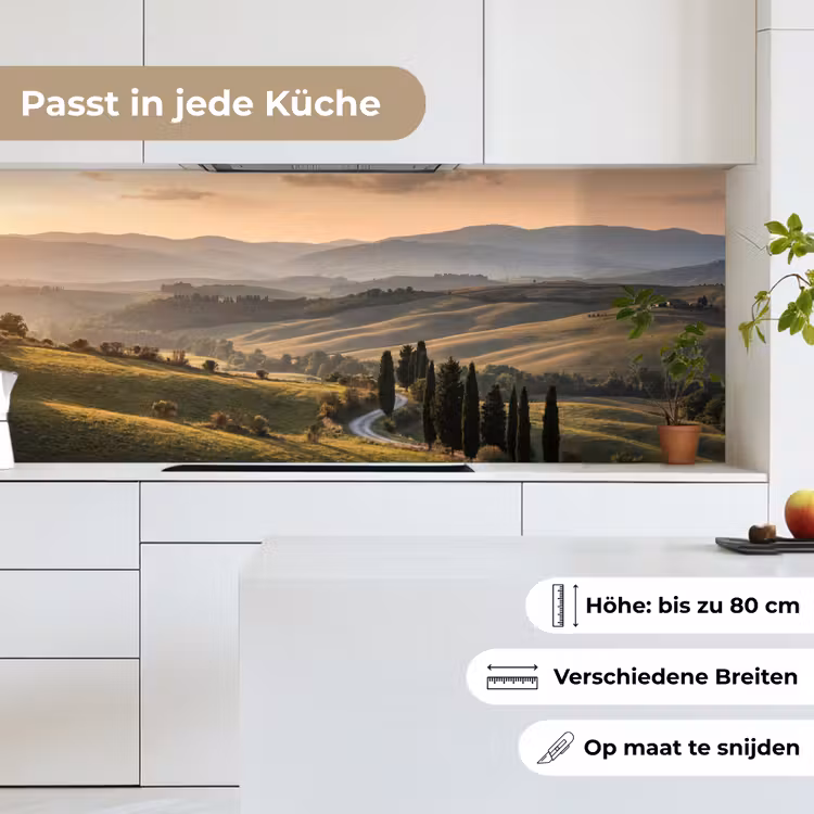 Toscaans - Landschap - Heuvels keuken achterwand 2 middel -sfeer4_DE