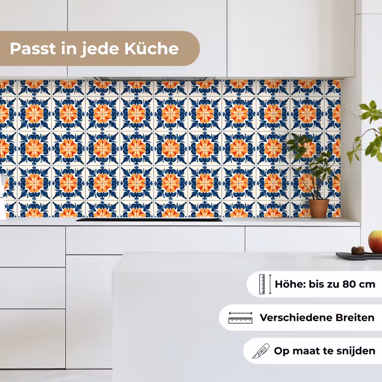 Traditioneel - Tegel - Oranje keuken achterwand 2 middel 871 -sfeer4_DE