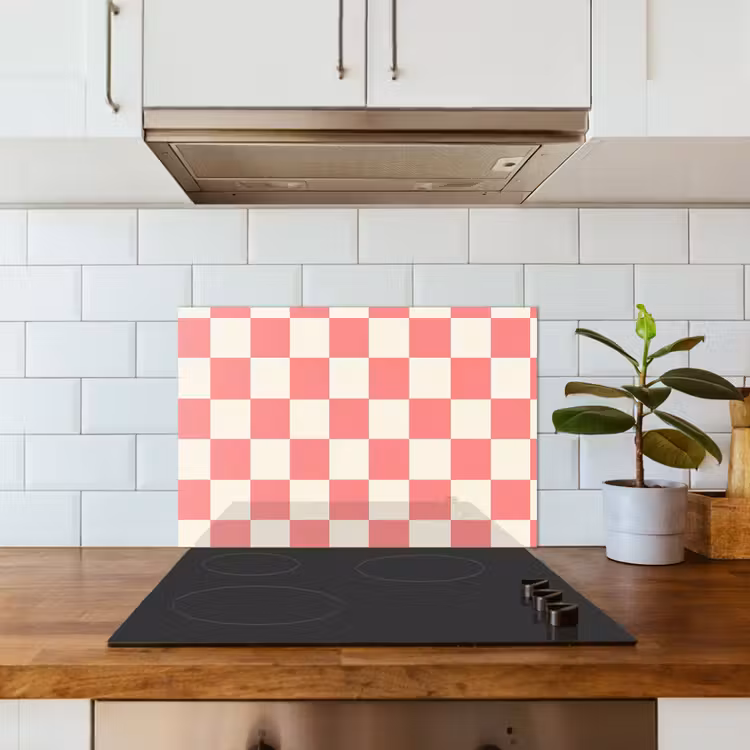 Traditioneel - Patroon - Roze keuken achterwand spatscherm klein 900 -sfeer2