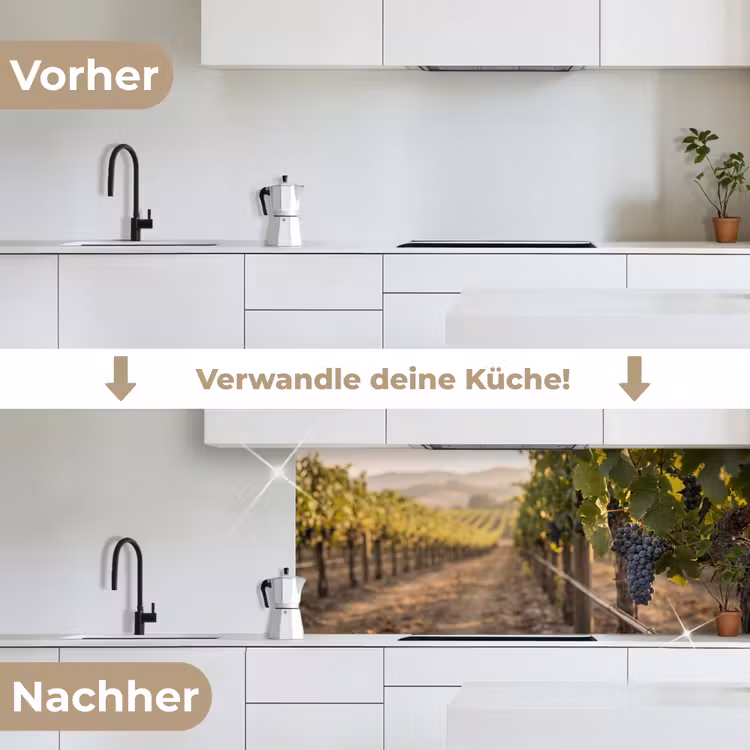 Druiven - Wijngaard - Zonlicht keuken achterwand 2 middel -voor-na_DE