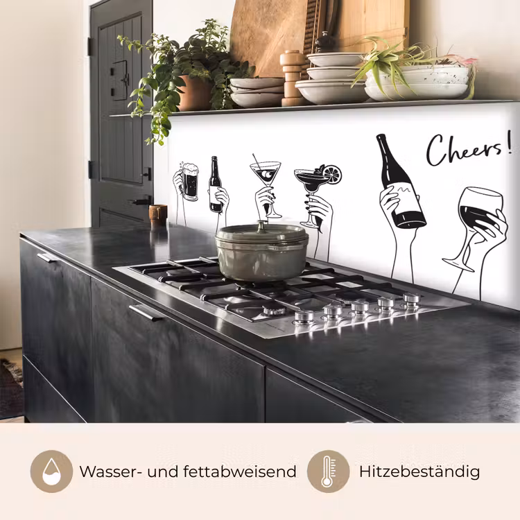 Drinken - Zwart - Wit keuken achterwand 2 middel -usp_DE