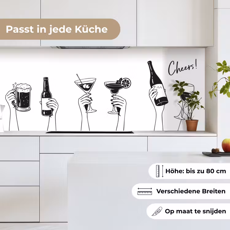 Drinken - Zwart - Wit keuken achterwand 2 middel -sfeer4_DE