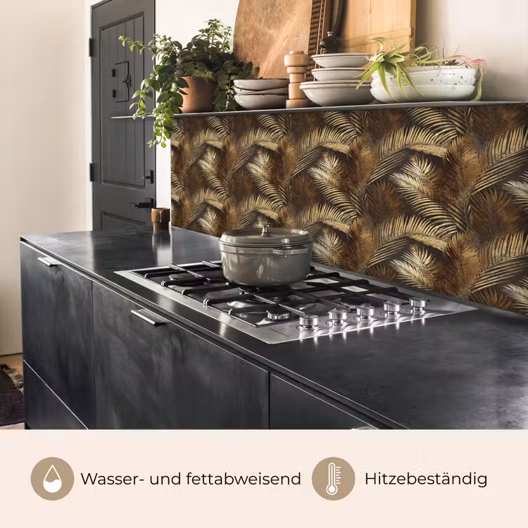 Tropisch - Bladeren - Goud keuken achterwand 2 middel 871 -usp_DE