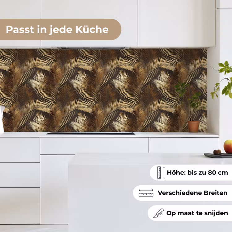 Tropisch - Bladeren - Goud keuken achterwand 2 middel 871 -sfeer4_DE